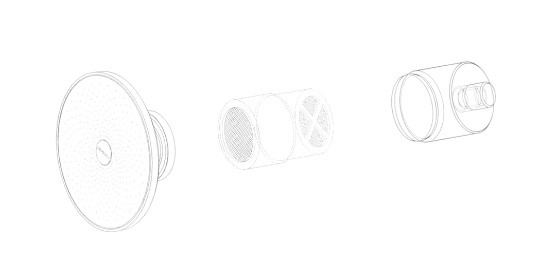 Aguacero showerhead exploded view